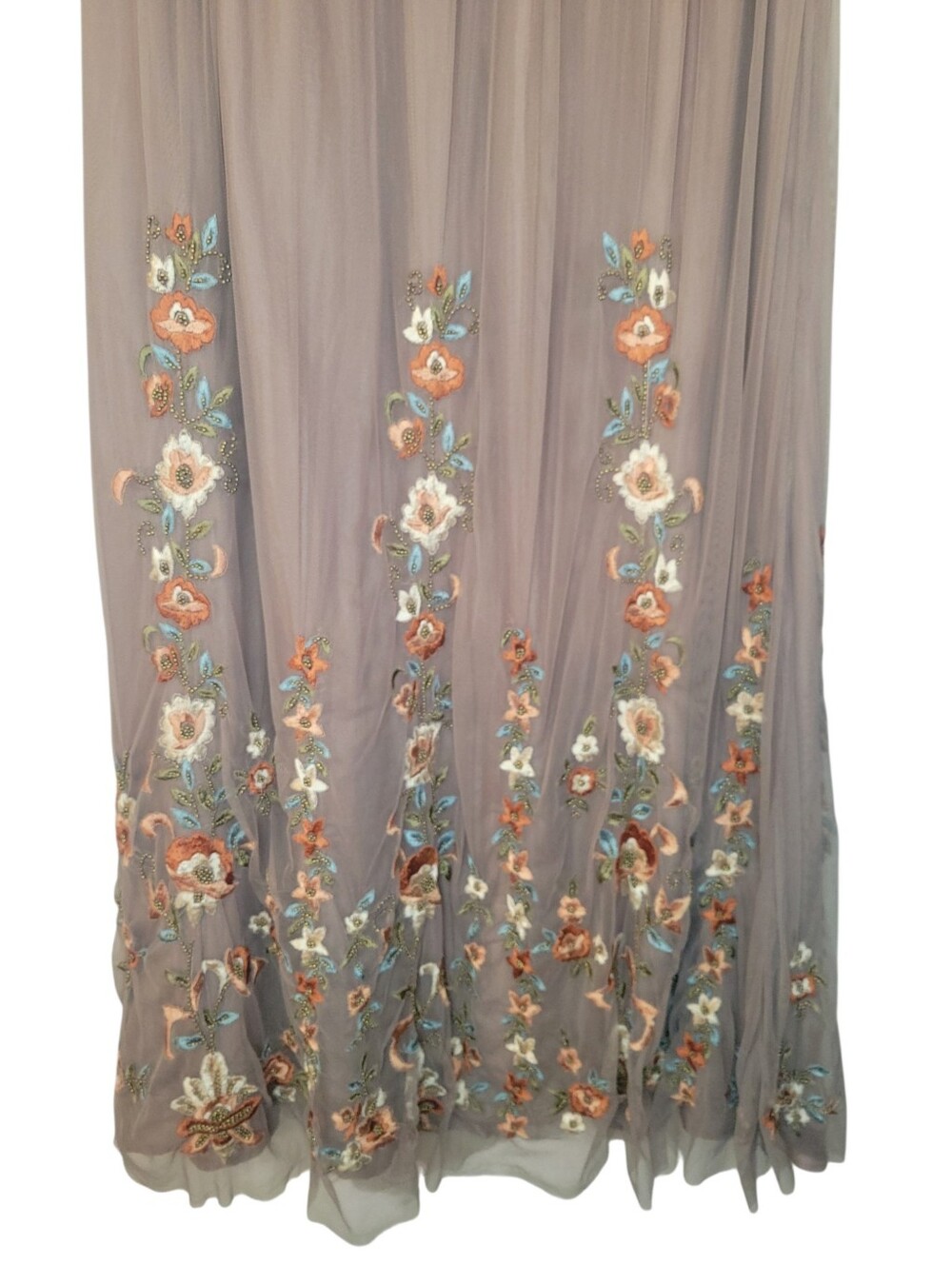 Sundance Arabella Embroidered Floral Mesh Tulle Maxi Skirt Boho Romantic XS - Picture 6 of 8